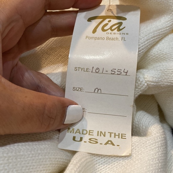 TIA DESIGNS women's embroidery sweater Size M, Button-Up, Navy design, Cotton - Picture 9 of 10